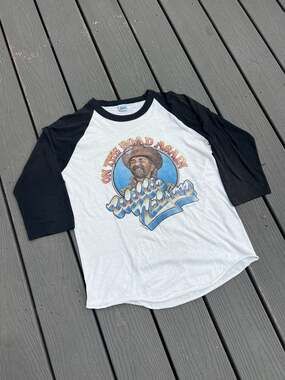 Vintage 1980 Willie Nelson On The Road Again Raglan Baseball T-Shirt
